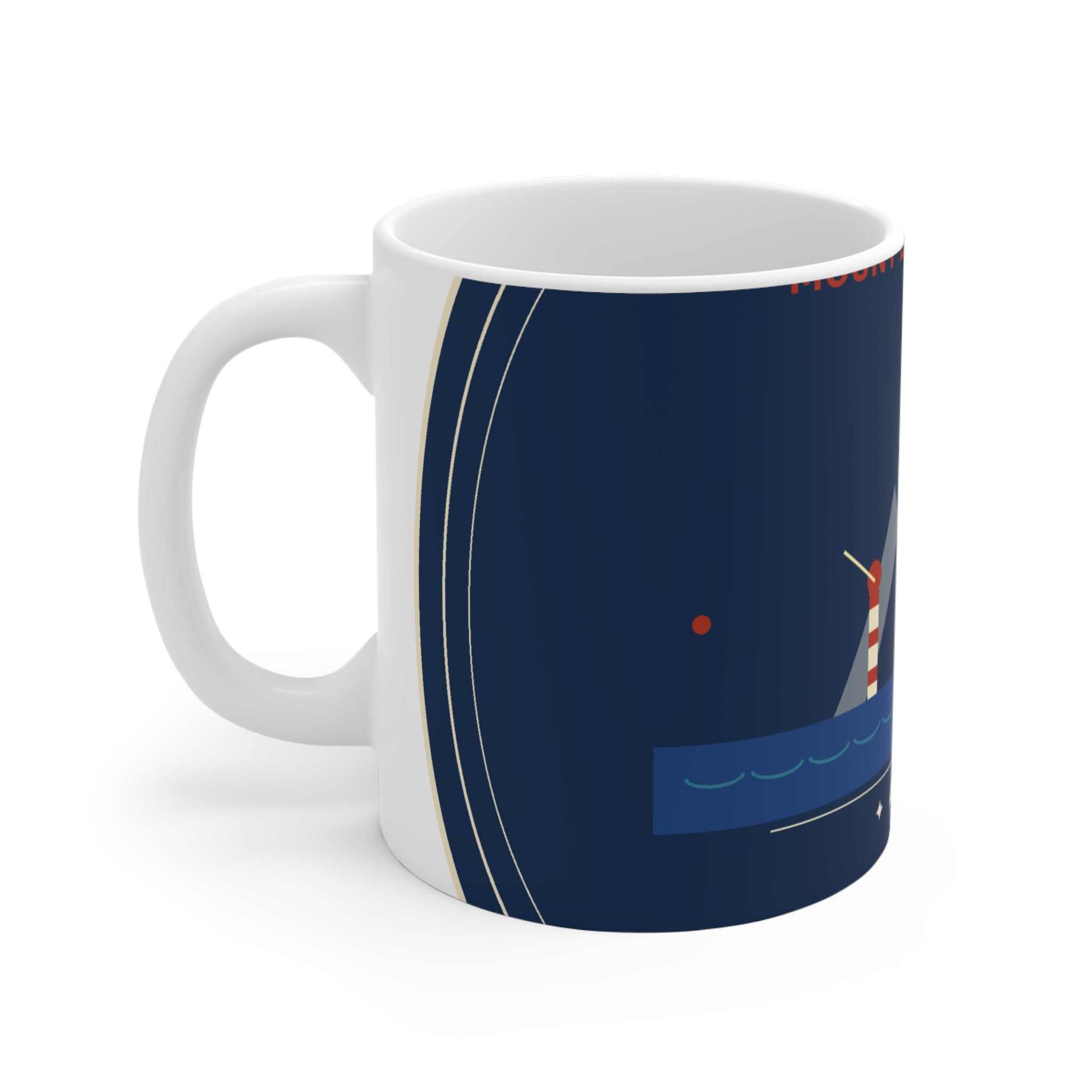 Bar Harbor Maine Coffee Mug | Acadia Vintage Badge 11oz Mug