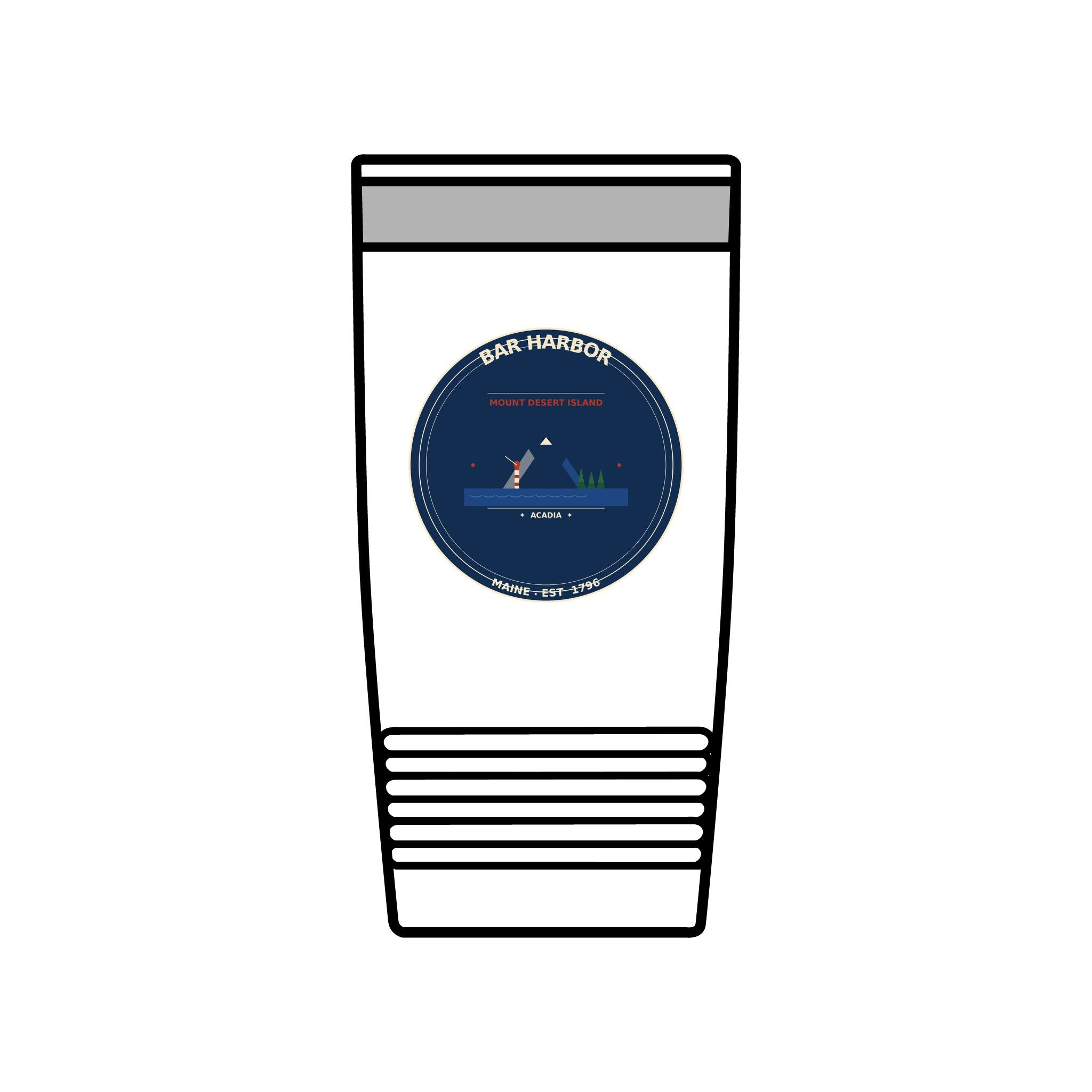 Bar Harbor Maine 20oz Tumbler | Acadia Vintage Badge Insulated Tumbler