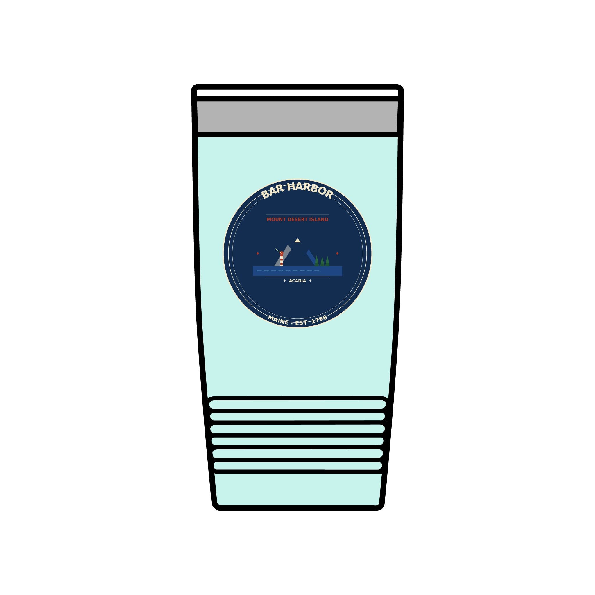 Bar Harbor Maine 20oz Tumbler | Acadia Vintage Badge Insulated Tumbler