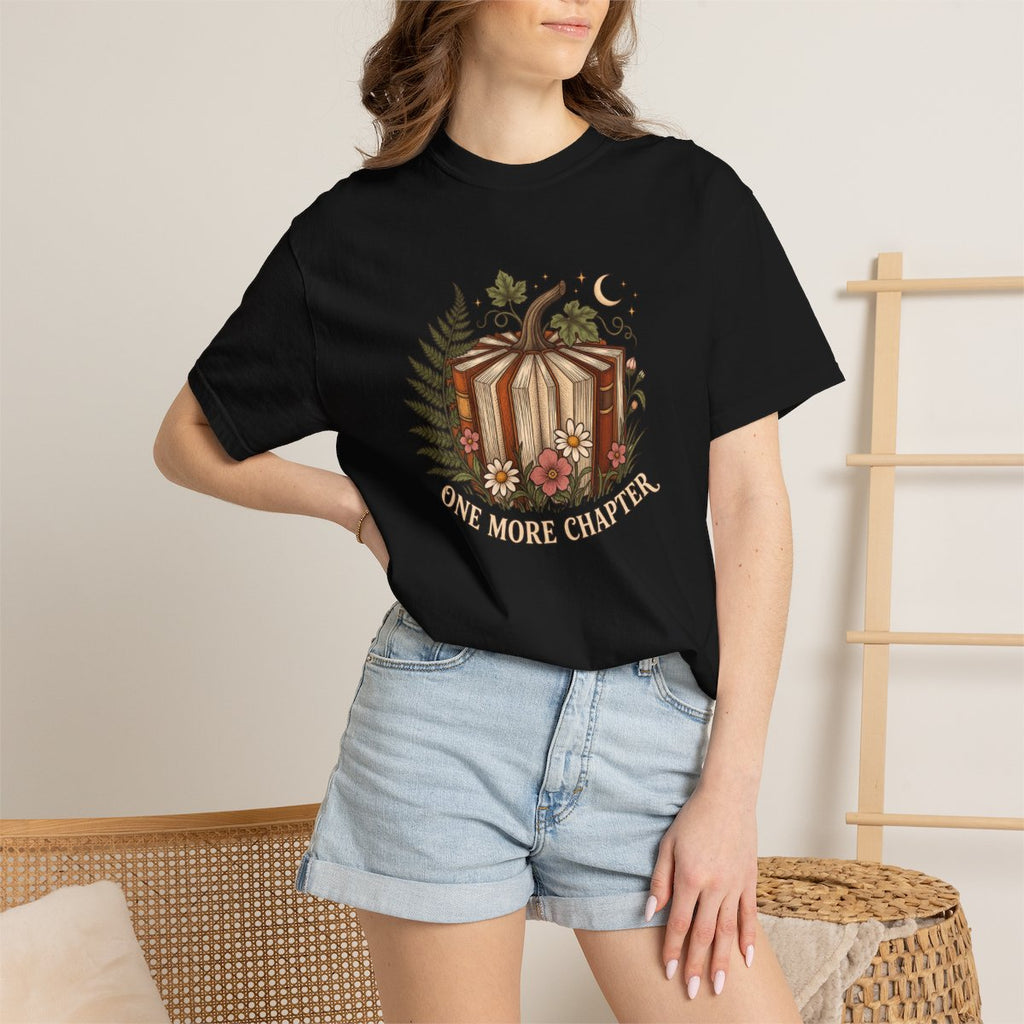 One More Chapter tee in black, worn